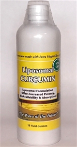 LIPOSOMAL CURCUMIN 16oz w/ liposomes of extra-virgin olive oil & olive leaf extract